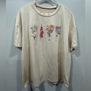 Floral Graphic Beige Shirt